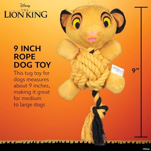 Disney for Pets The Lion King Simba Rope Body Dog Toy, 9 Inch