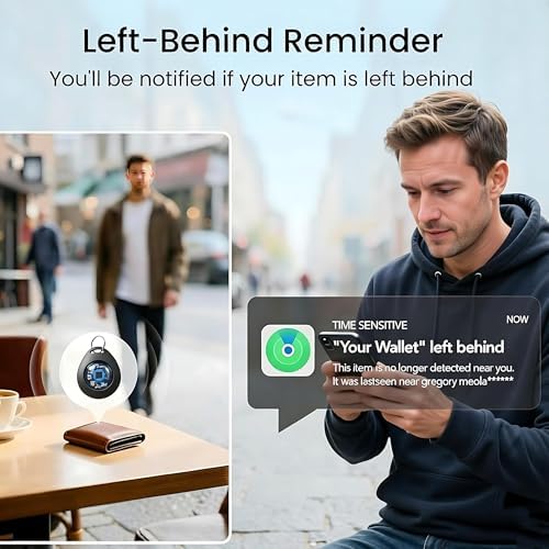 2 Pack MFi Certified Tracker Tags Work with Apple Find My iOS Only | Bluetooth Tracker Air Smart Locator Tags for Worldwide Tracking Waterproof for Luggage Bags Pet Wallet Backpack Key Finders