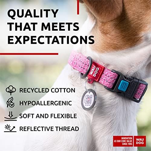 Re-Cotton Dog Collar Pink 9" - 14" Neck/Puller Dog Toy Mini