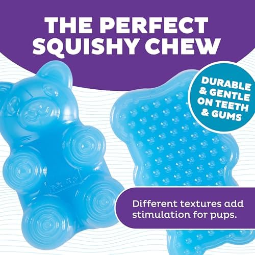 Outward Hound Gummiez Bear Dog Toy & Treat Stuffer, 4.7″ x 3″ Blue Raspberry-Scent Interactive Chew for Dogs, Promote Healthy Teeth, Gums & Mental Enrichment, Reduce Boredom & Support Dental Health