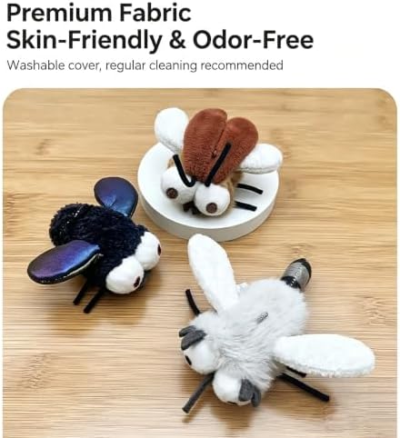 Interactive Cat Toy, Fluttering Electric Bug Cat Toy, with Vibrating Flapping Wings, Touch Activated Rechargeable Auto Motion Kitten Toy, Indoor Cats Self Play（Fly）