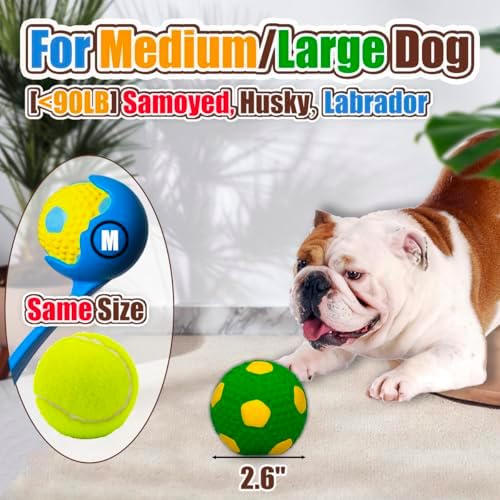 HOLYSTEED Squeaky Dog Toys for Medium Dogs, 2.6" Round Latex Soccer Balls