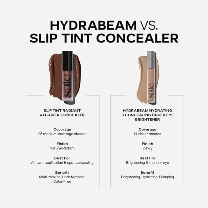 Saie Slip Tint Radiant Cream Concealer & All-Over Face Makeup - Concealer for Dark Circles, Redness & Blemishes - Lightweight Makeup Made with Hydrating Hyaluronic Acid - Shade 19 (0.17 oz)