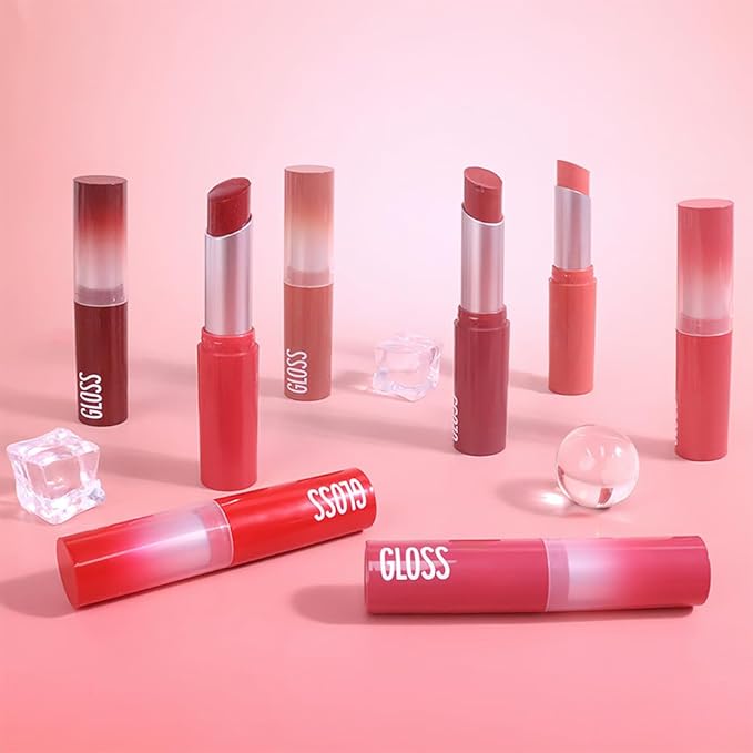 1Pc Coral Pink Butter Lipstick Tinted Lip Balm, Shine Moisturizing Plumper Lipstick for Women, Natural Nourishing Hydrating Lip Gloss Stain for Dry Lips, Lightweight Lip Liner Care Vegan Makeup