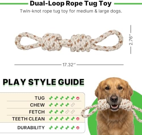 Tug of War Dog Toy, Dog Toys for Aggressive Chewers, Tough Dog Toys