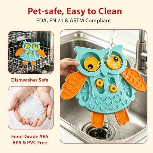 Gigwi Interactive Treat Puzzle Toy, Owl Shape 5 Difficult Levels for Pet
