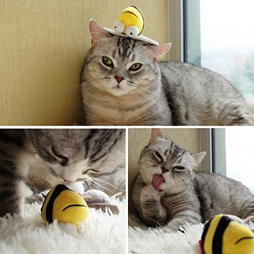 Gigwi 3 Pack Automatic Cat Toys, Interactive Squeaky Toys for Cats Inddoor
