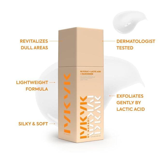 MAKARI IYKYK Gentle Exfoliating Body Wash 2 Pack | Glycolic & Lactic Acid Cleanser with Niacinamide | Smooths Dry Skin for Radiant-Looking Results | Vegan & Fragrance-Free