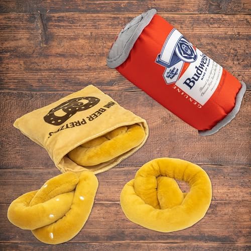 Budweiser, Plush Nesting Hide & Seek Dog Toy Bundle, Beer Can & Pretzel