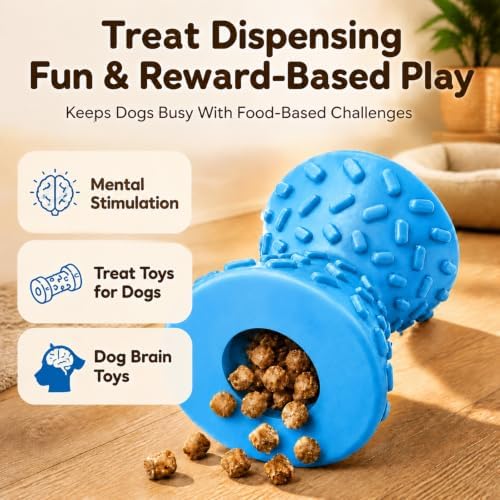 Treat Dispensing Dog Toy, Puzzle Toy for Small & Medium Dogs, Slow Feeder