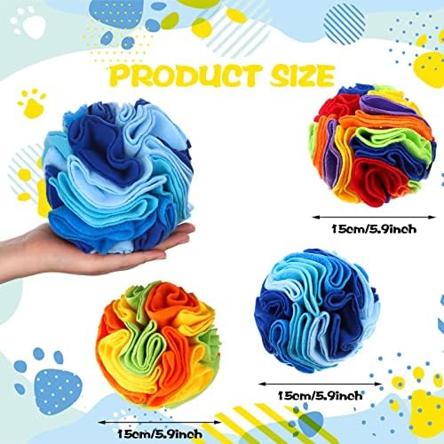 3 Pcs Snuffle Ball for Dogs Stress Relief Interactive Dog Snuffle Ball Toys Dog Foraging Mat Pet Snuffles Balls Toy Dogs Treat Ball Pad Pet Puzzle Toys for Anxiety Relief Enhance Sniffing
