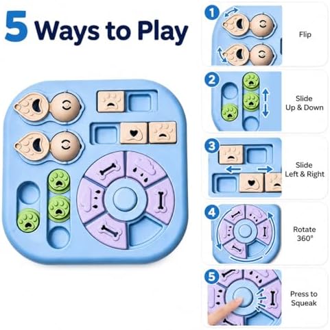 Tee Shirt Galaxy Dog Puzzle Toys, Treat Dispensing Puzzle Feeder for IQ Training and Mental Stimulation, Slow Feeder Enrichment Toy for Small Medium Large Dogs, Light Blue