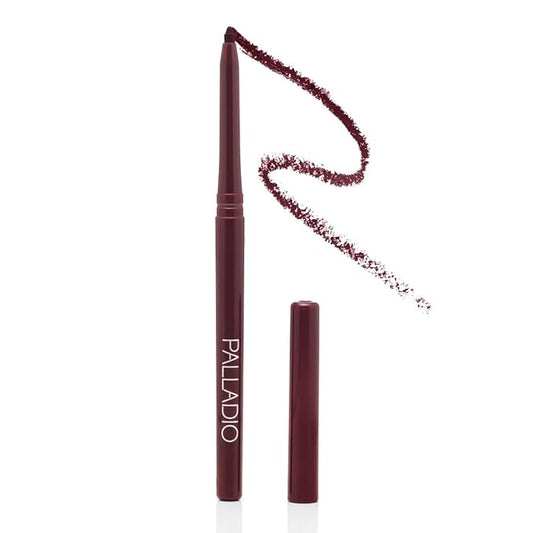 Palladio Retractable Waterproof Lip Liner High Pigmented and Creamy Color Slim Twist Up Smudge Proof Formula with Long Lasting All Day Wear No Sharpener Required, Black Berry