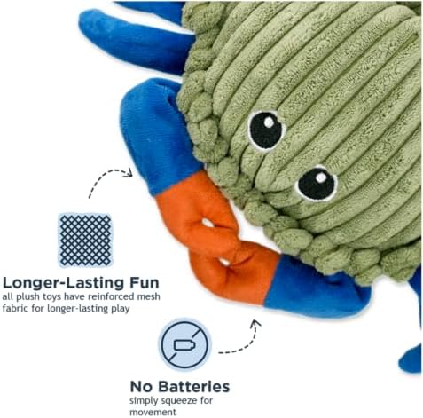 Tall Tails Plush Animated Moving Toy for Dogs, Crab