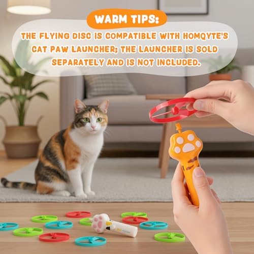 15 PCS Flying Spinners for Disc Launcher Interactive Cat Fetch Toy