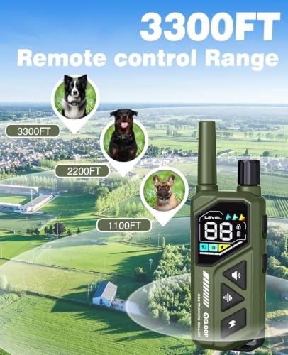 Dog Shock Collar with Remote Control, 3300 ft for 3 Dog Training Collar with Beep, Vibration and 99 Static Levels, IPX7 Waterproof E Collar for Small, Medium and Large Dogs