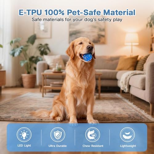 Smart Interactive Dog Toy Ball for Small Medium Dogs, E-TPU Resists Chewing