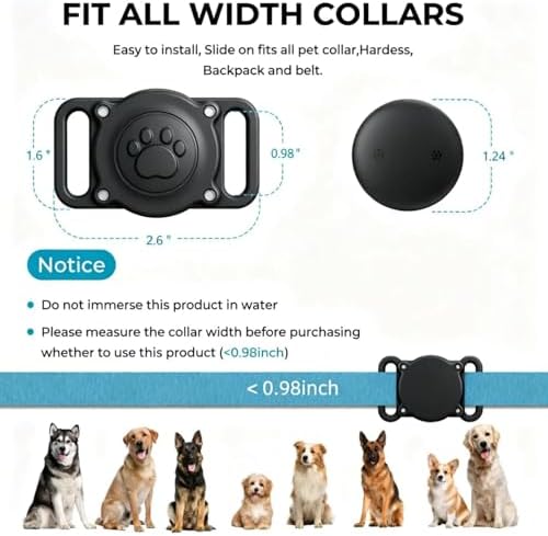 GPS Dog Tracker Collar (iOS & Android), No Monthly Fee Pet Activity Tracker