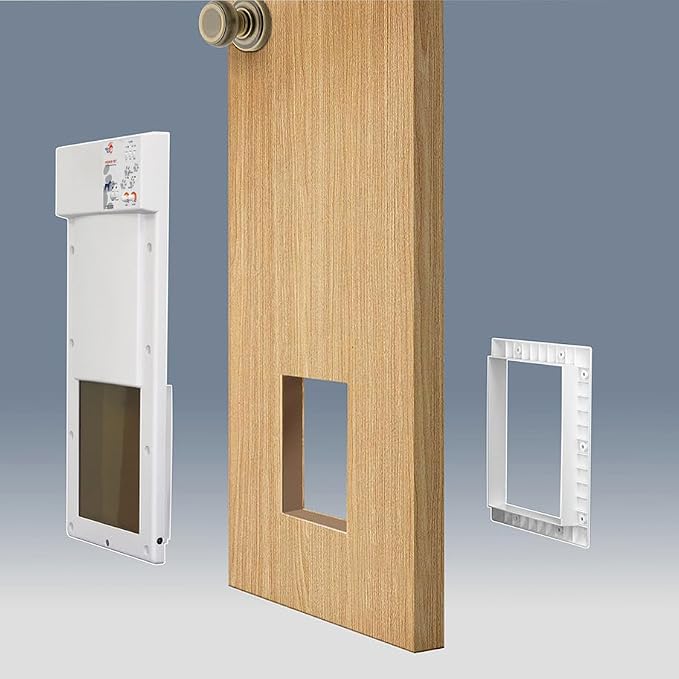 Power Pet Automatic Pet Door, Large Door Mount, Factory Refurbished by High Tech Pet, Certified, Full Warranty, Pet Operated, Auto Dead-Bolt Lock, Air-Tight, Quick, Quiet, Assembled in USA, US Service