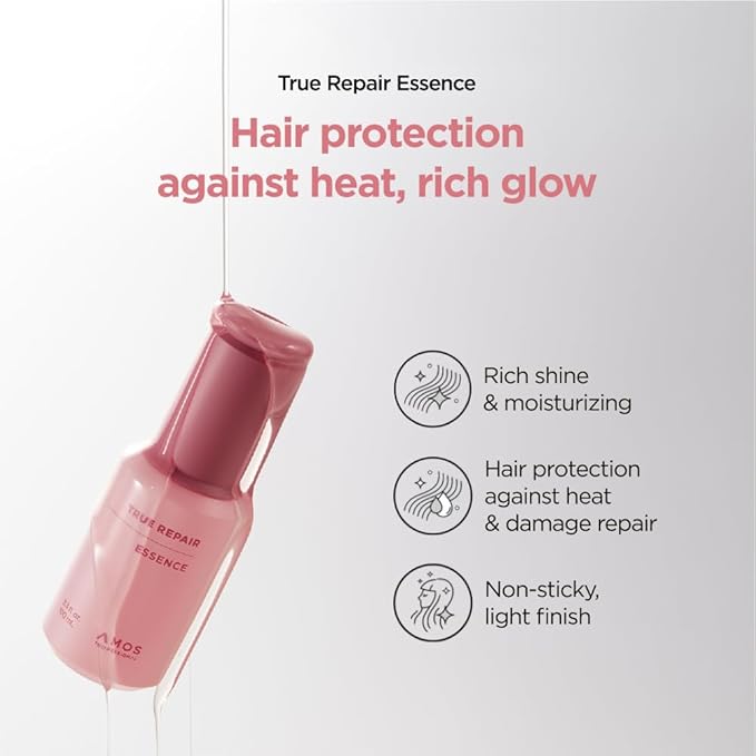 AMOS PROFESSIONAL True Repair Hair Oil l Heat Protectant, Visibly Smooths & Softens Hair, Anti-Frizz & Smoothing, For Dry & Frizzy Hair, 3.3 fl. oz.