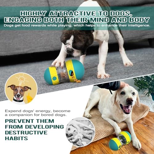 Dog Enrichment Toys, Slow Feeder Puzzle Toy for Cats & Dogs - Interactive Treat Dispenser, Mental Enrichment for Small/Medium Pets (Yellow-Green)