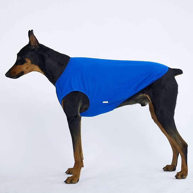 Dog Sleeveless Tank Top Cotton Shirts for Dogs Plain Sleeveless T-Shirts Soft Breathable Cool Dog Shirt pet Clothes (5X-Large, Blue)