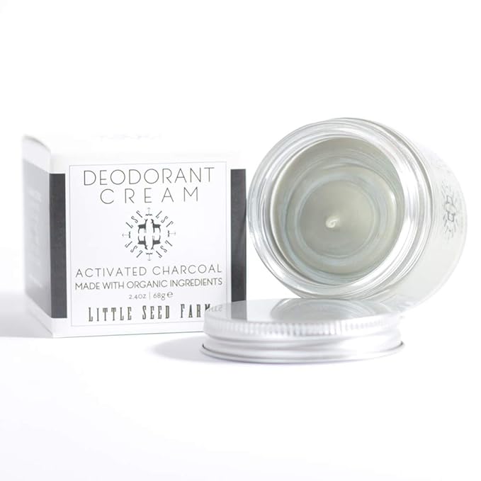 Little Seed Farm All Natural Deodorant Cream - Activated Charcoal - Aluminum Free Deodorant for Women or Men, Net Wt. 2.4oz | 68g