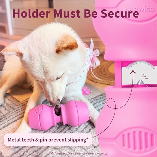 PetClan Chewise Bully Stick Holder for Dogs, Metal Teeth Dog Chew Holder
