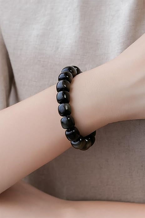 8mm Natural Gemstone Beaded Bracelet for Women, Dainty Round Crystal Stretch Bracelets, Spiritual Healing & Calming Stone Jewelry Gift