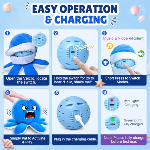 Interactive Octopus Dog Toys to Keep Dogs Entertained(Blue)