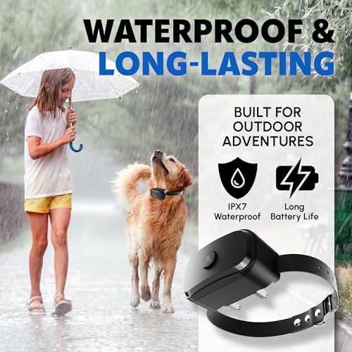 GF03 H-GPS Dog Fence, Wireless Dog Fence with No Subscription, Virtual Dog Containment System with Customizable Boundary, 2-in-1 Training Collar, Waterproof & Rechargeable for Medium Large Dogs