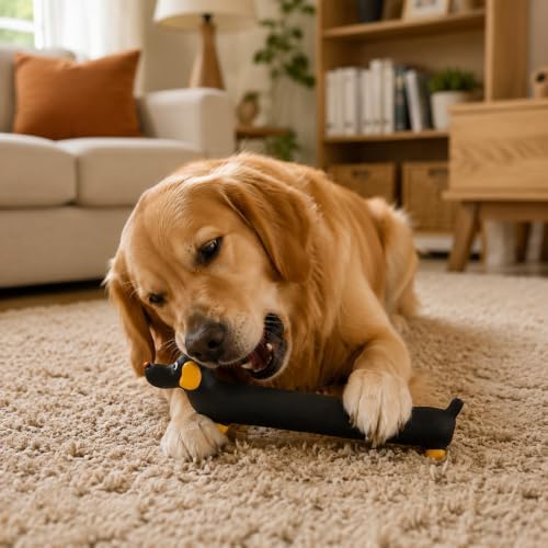Mikivery Dog Chew Toys Tough Squeaky Latex Toy, for Aggressive Chewers