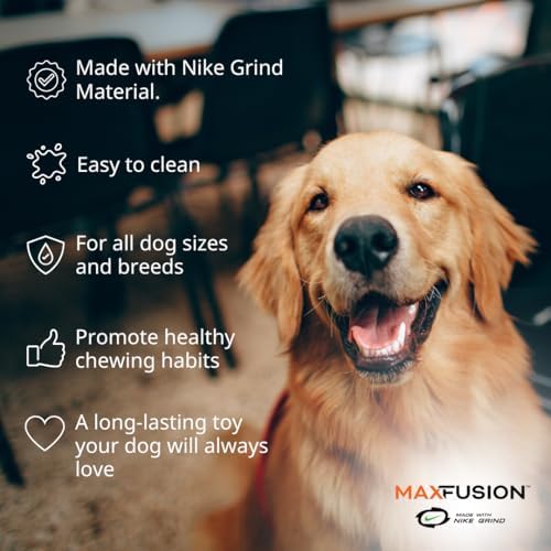 Arlee Home Fashions Max Fusion with Nike Grind, Tug of War Dog Toy for Chewers – XL Chew Toys for Large Dogs, Interactive Outdoor Puppy Toy for Teething, Play, Enrichment, Training & Dental Health