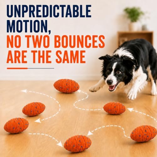 Interactive Dog Ball for Large Dogs, Quiet E-TPU Football Toy