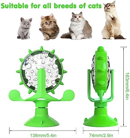 Cat Dog Treat Dispenser Toy - Cat Interactive Feeder (Green)