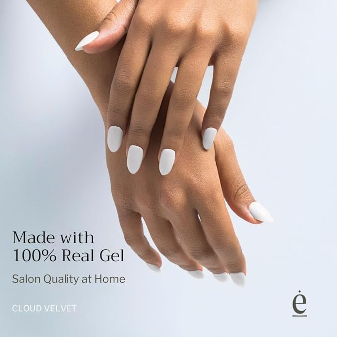 34 Piece Fully Cured Gel Nail Strips With No UV Light Needed, 14+ Days Gel Nail Polish Stickers, Salon Quality, Easy to Apply & Remove – Toxin Free, No Damage (Cloud Velvet)