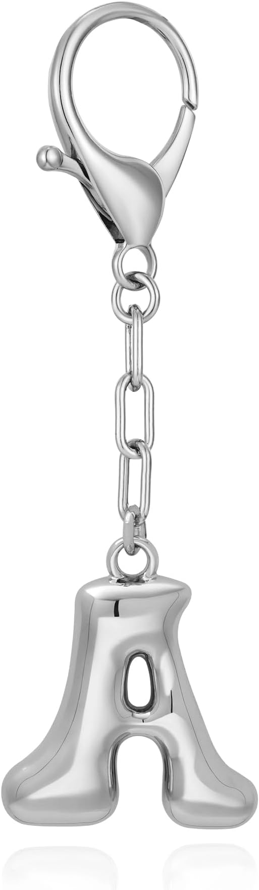 WOWORAMA Initial Letter Keychain for Women Chunky Gold Bubble Letter Bag Charm Purse Charm Personalized Keyrings Accessories