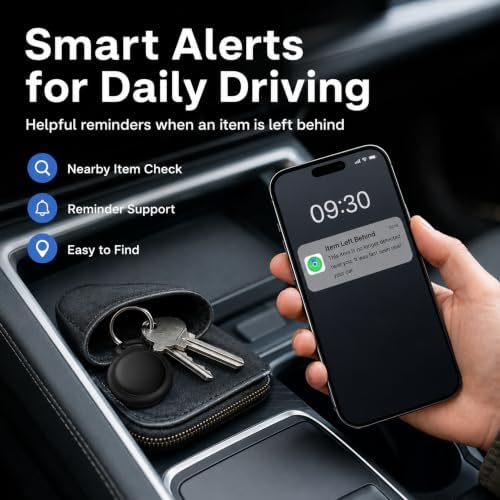 GPS Tracker for Vehicles – No SIM Required, Hidden Magnetic Car Tracker, Real-Time GPS Tracking for Kids, Car, Pets, No Monthly Fee, Works with Apple Find My, 2026 Upgraded (Black)