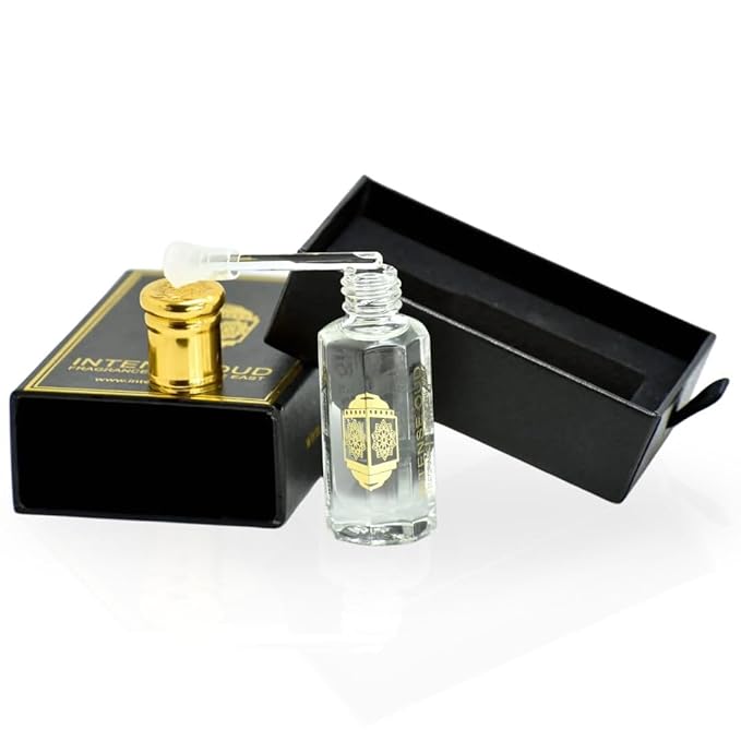 INTENSE OUD Musc Mutasalik Arabian Perfume Oil for Men & Women, Long Lasting Alcohol-Free Concentrated Fragrance,12ml (0.40 oz) in Black Gift Box, White Musk & Rose Notes.