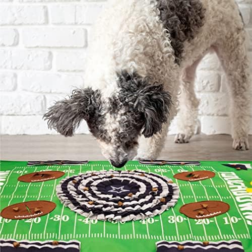 NFL Dallas Cowboys Dog Snuffle Mat – Interactive Pet Slow Feeder, Football Field Design Food Puzzle Toy for Dogs & Cats, Foraging Activity Mat for Smarter Feeding
