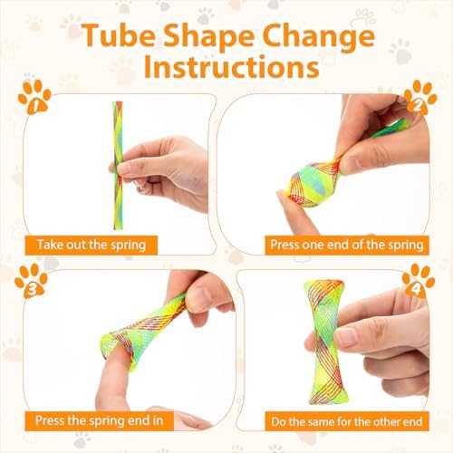 100 Pcs Cat Springs Toys Pack for Indoor Kitten Colorful Cat Supplies Include Interactive Plastic Coil Spiral Spring Rolling Mesh Tubes for Kitten Stray Cats to Bouncing Play Hunt