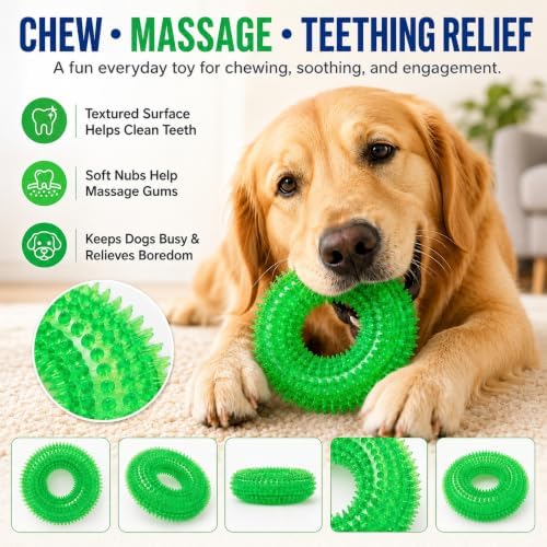 Squeaky Dog Toys for Aggressive Chewers, Floating Donut Ring for Large Dogs