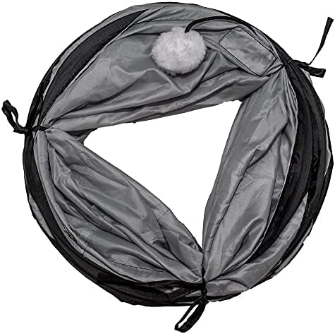 PetLike Cat Tunnel for Indoor Cats Collapsible Pop-up Pet Tube Peek Hole Hideaway Play Toys for Cats with Ball