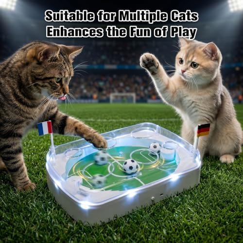 PetPrime Interactive Cat Toys for Indoor Cats,Automatic Motion Activated Hunting Soccer Ball Game,USB Rechargeable,Mental Stimulation & Exercise,Durable Pet Toy for Boredom & Energetic Play