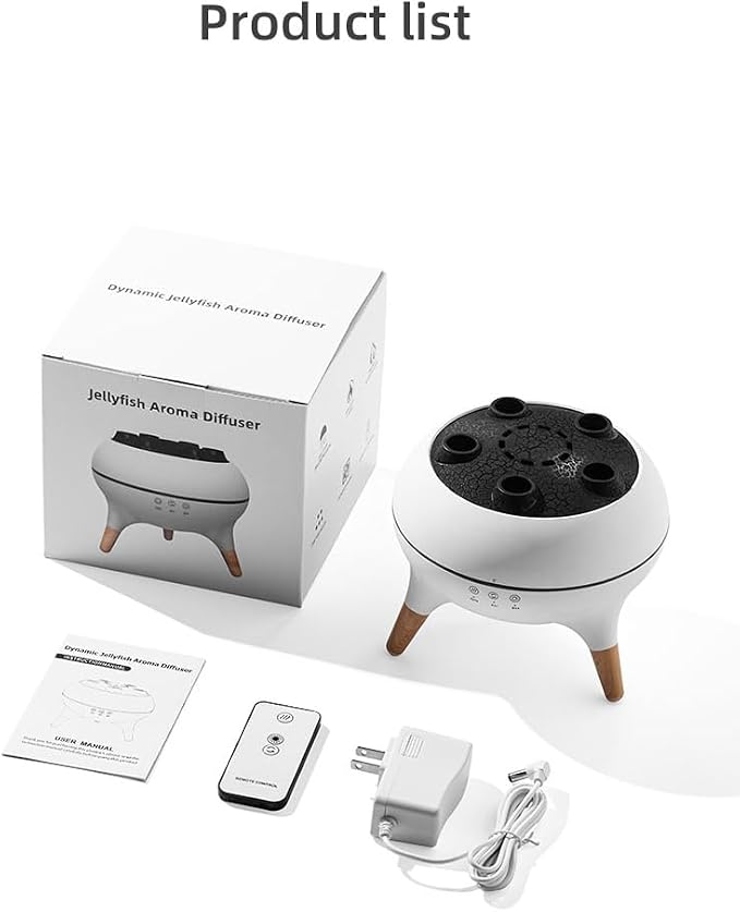 ACOBOTOW Essential Oil Diffuser 250ML Sound-Activated Jellyfish Ultrasonic Aromatherapy Humidifier Remote Timer 7 Color Lights for Home Bedroom Office Hotel(White)