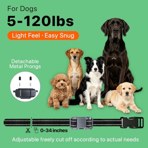 Bluetooth 4G Dog Shock Collar 2 Dogs Unlimited Dog Training Collar with Remote Control Beep Vibration(1‑16) Safe Shock(1‑99), Rechargeable Waterproof Shock Collar for Dogs 5-120lbs, Small Medium Large