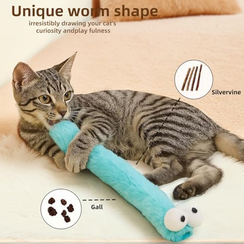 2BB Cat Kicker Toys 3 Pack, 13 Inch Quiet Catnip Toy Pillows for Indoor Cats, Soft Plush Refillable Kick Sticks for Kittens, Interactive Play & Exercise (Multi-Color)