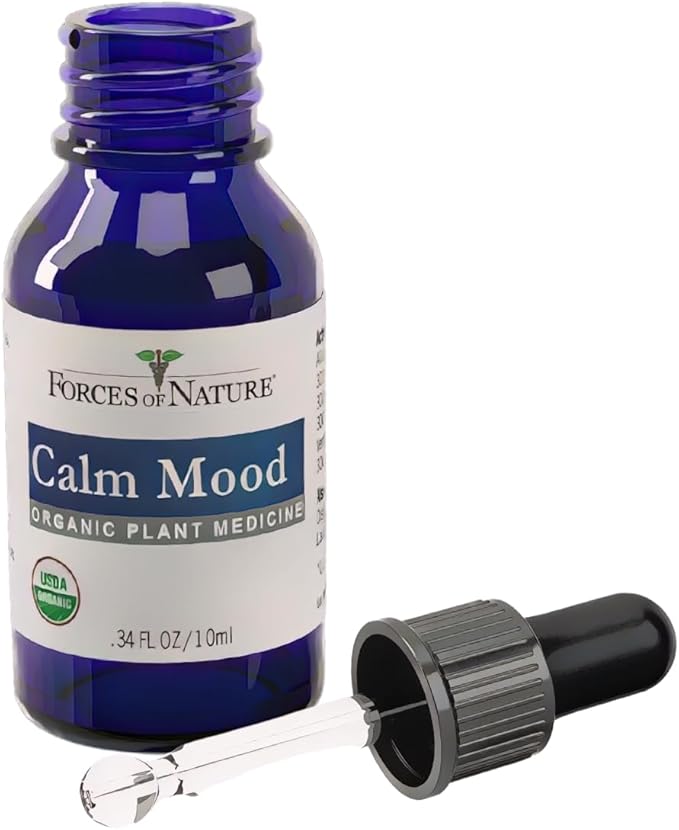 Forces of Nature Calm Mood, Organic Homeopathic Medicine, 0.34 Fl Oz, Calm Formula, Multi-Action Support from Mood Swings, Irritability, Stress & Worry