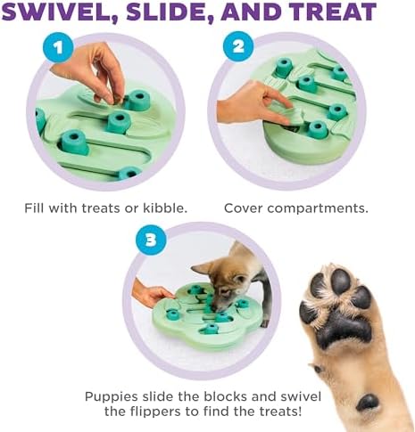 Outward Hound Nina Ottosson Puppy Hide N' Slide Dog Toy Treat Puzzle, 11.6"