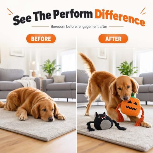 Tough Dog Toys for Aggressive Chewers (Orange Pumpkin)